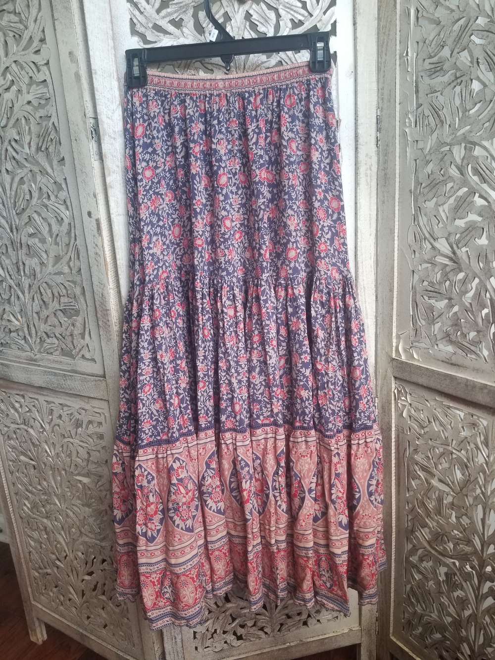 Spell & The Gypsy Jasmine Maxi Skirt - Navy & Coral - Picture 4 of 5
